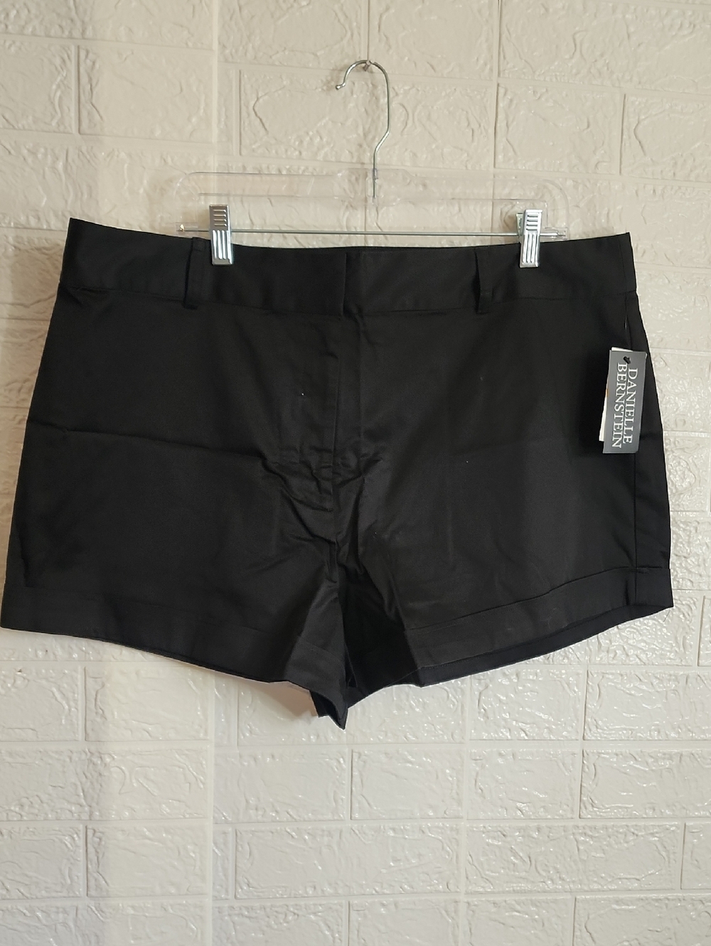 DANIELLE BERNSTEIN Black High-Rise Dress Shorts